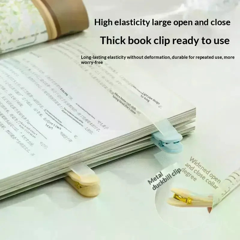Automatic Page Following Bookmark Clip Transparent Reusable Anti-drop Qme