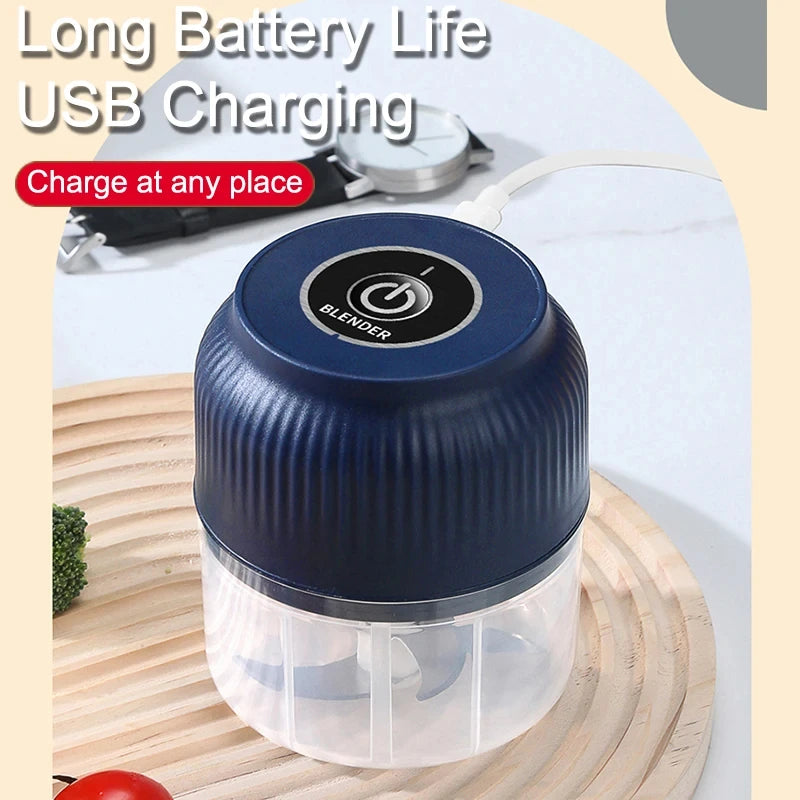 Mini Electric Vegetable Chopper- Rechargeable USB Garlic Crusher Food Qme