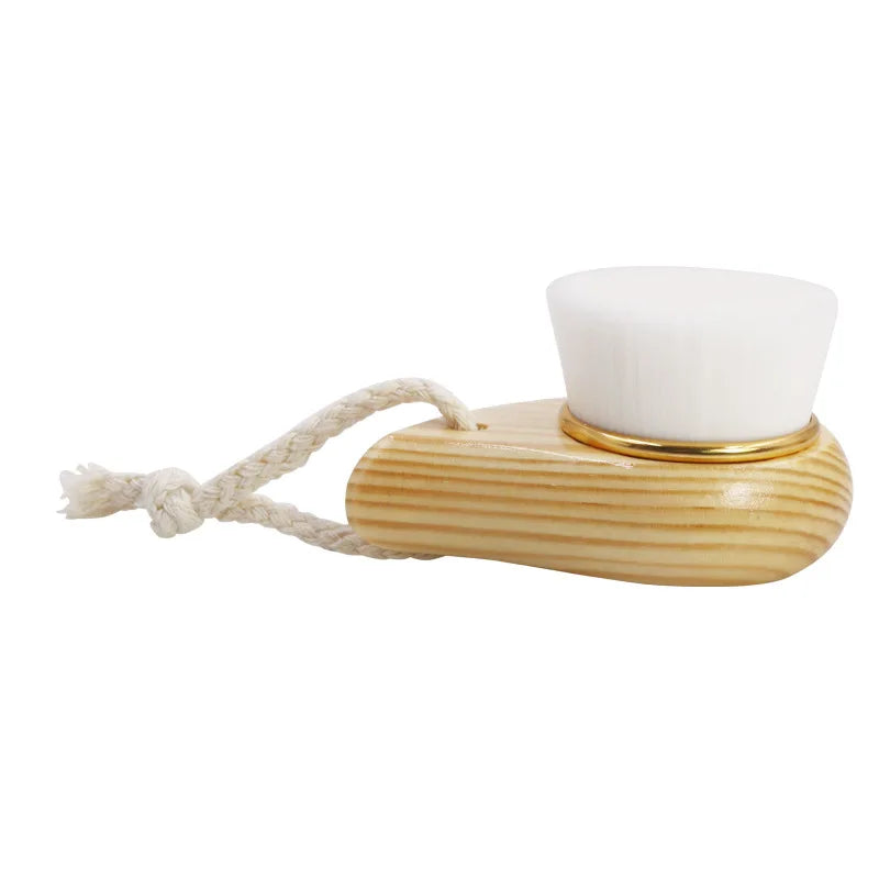 Facial Cleansing Brush Wooden Handle Soft Bristle Face Cleaning Qme Default Title