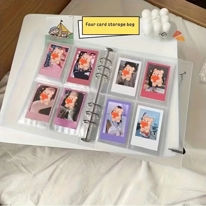 10sheets A5 Loose-leaf PP Transparent Pull-in Inner Page 6 Holes File Qme
