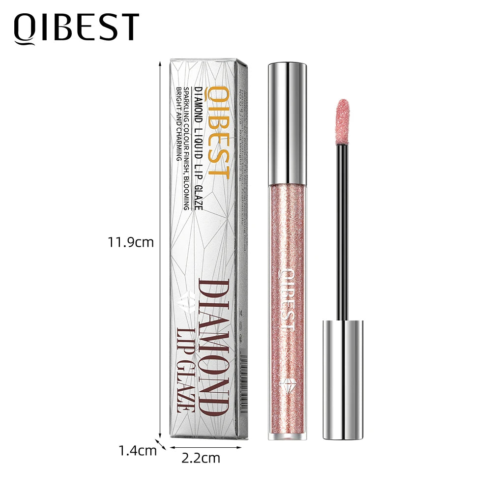 Diamond Glitter Liquid Lipstick Waterproof Long Lasting Pearl Shiny Lip Gloss Metal Charming Lip Glaze Tint Makeup For Women Qme