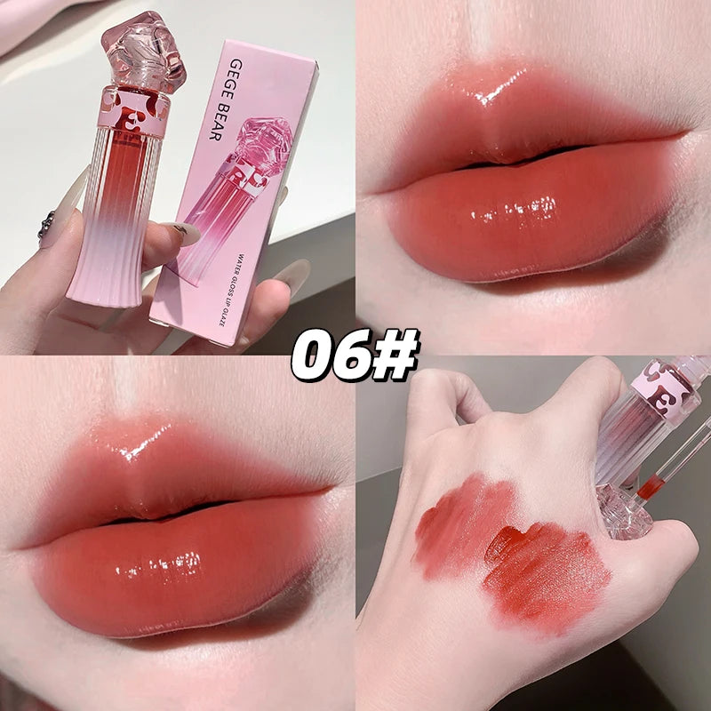 Gege Bear Water Light Lip Llaze Mirror Lipstick Gloss Hydrating Qme GX1387-06