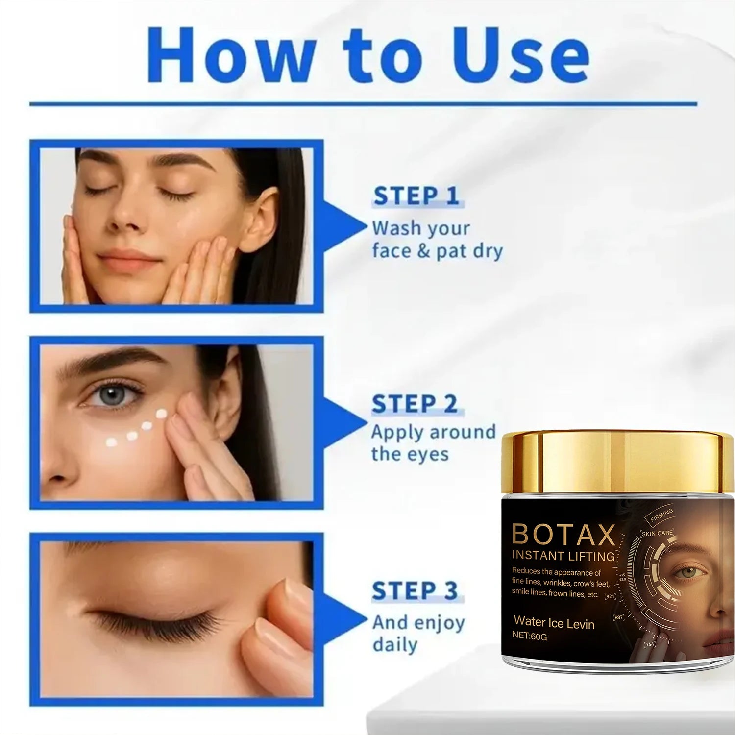 Botax Instant Lifting Firming Cream with Retinol, Hyaluronic Acid & Collagen for Fine Lines & Wrinkles. Qme