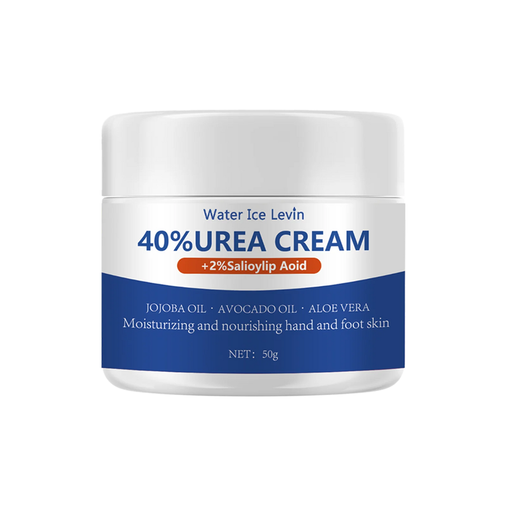 50g Ultra Moisturizing 40% Urea Aloe Vera Foot Cream to Soften Cracked Feet - Gentle Exfoliating Daily Foot Care Solution Qme WHITE Shea Butter