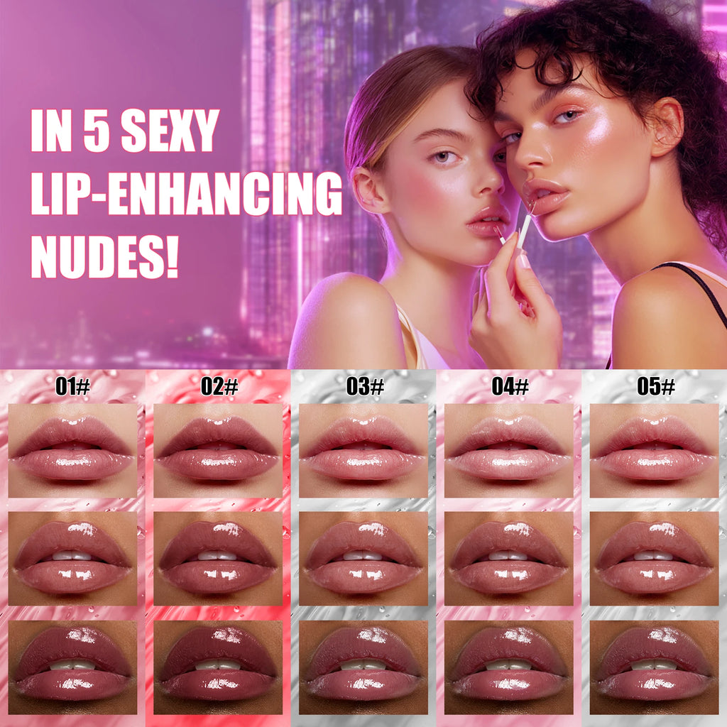Lip Plumper, Moisturizing, Transparent Lip Gloss, Stocking Stuffers, Fragrance-free, Korean Cosmetics Qme
