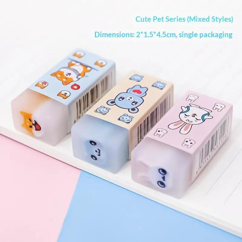 Back School Supplies Cute Fruit Jelly Erasers Fun Animal Shaped Qme A3