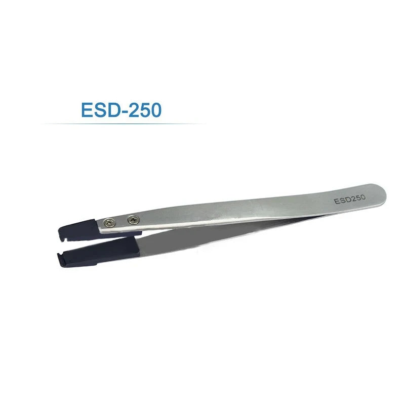 1PC For Watch Hands Installation Work Straight Elbow ESD-259 ESD-259A ESD-7A Handle Stainless Antistatic Plastic Tweezers Qme S-250