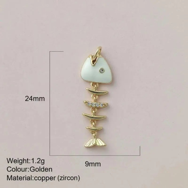 Fashion Cute Colored Enamel Fish Charms For Jewelry Making Supplies Bohemian Animal DIY Earring Bracelet Necklace Accessories Qme A24