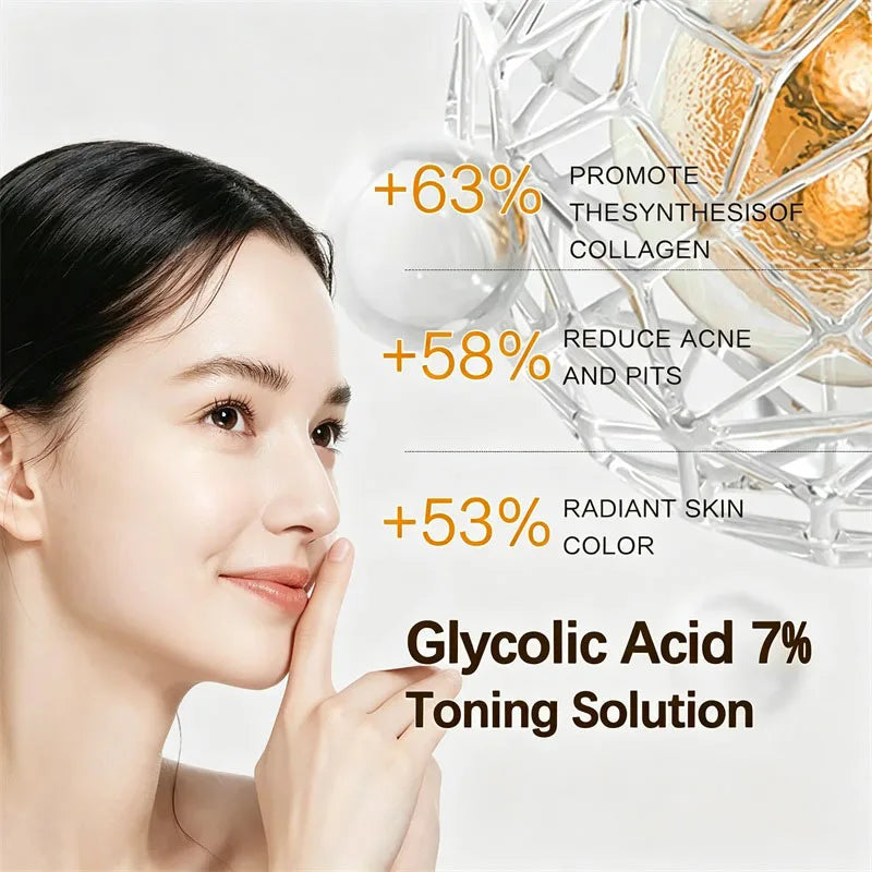 SADOER Glycolic Acid Toner Face Serum Facial Skincare Moisturizing Facial Toner Firming Nourishing Face Essence Skin Care Qme