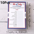 10 50Pcs Independence Day “Usa” Game Cards: Creative Independence Day Gifts and Board Games for Students—Party Supplies Qme 10Pcs