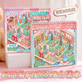 TIANZI 30/60 Pcs plus Size 3D Cartoon Castle Town Landscape Stickers DIY Aesthetic Scrapbook Decals Fun Creative Account Sticker Qme 2A-60 Pcs