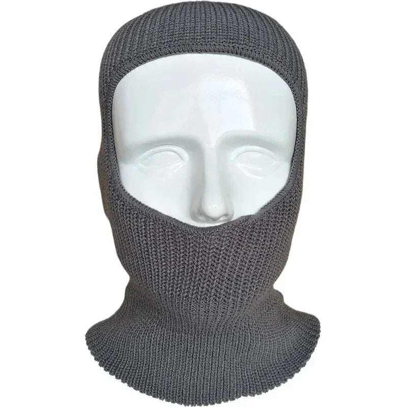 1 Hole Knitted Full Face Cover, Winter Balaclava, Warm Knit Thermal Ski Neck Gaiter for Outdoor Sports Qme