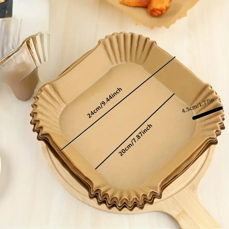 50/100Pcs Air Fryer Disposable Paper Parchment Wood Pulp Steamer Cheesecake Air Fryer Accessories Baking Paper For Air Fryer Qme