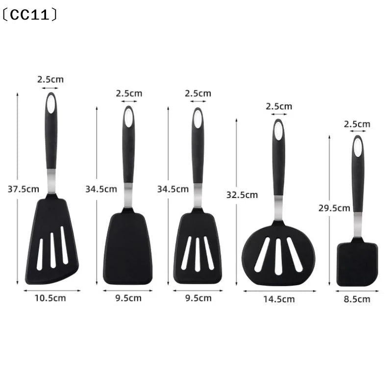 Frying Shovel Leaking Cooking Utensils Stainless Steel Silicone Qme
