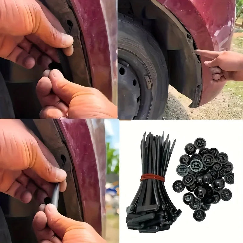 100/200pcs T Shape Cable Zip Ties With Fixed Base Mounting Self Locking Plastic Wire Clips For Car Wiring Harness Organizer Qme