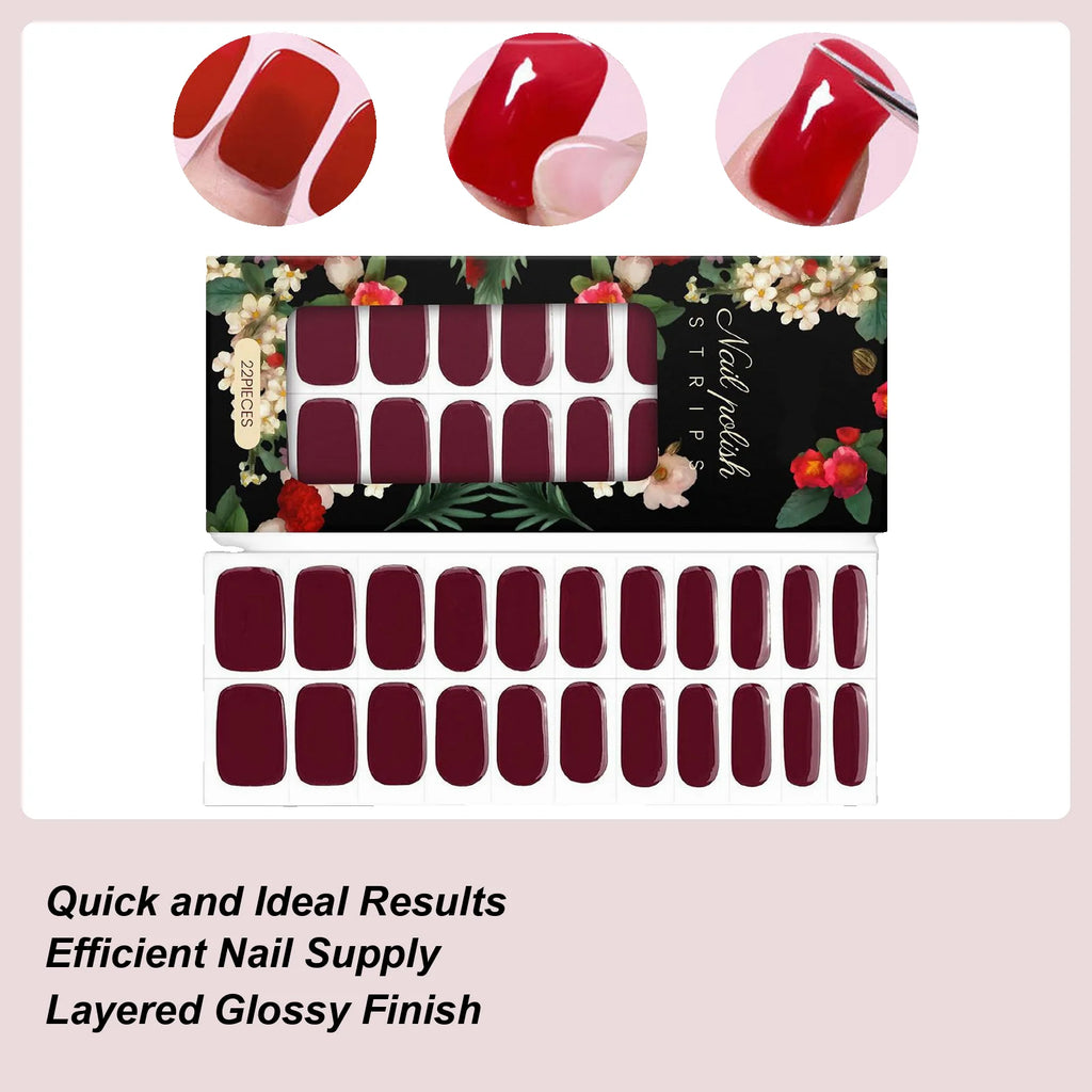Lucky Red Self Adhesive Nail Sticker Beautiful Stickers Long-lasting Qme