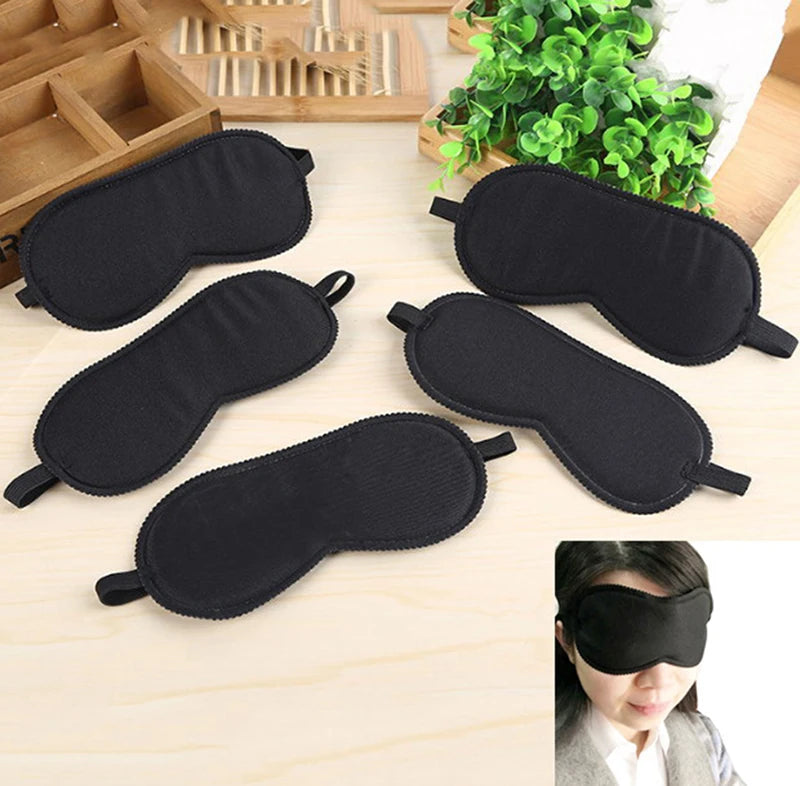 Black Sleep Eye Mask Filled Sunshade Travel Relaxation Aid Blinds Eyes Qme