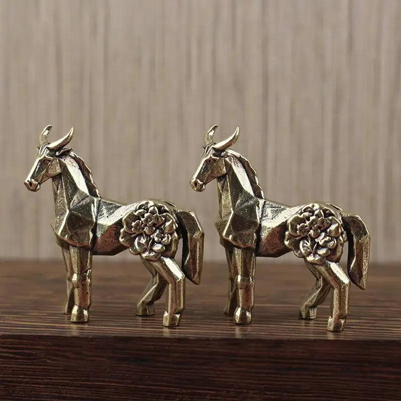 Horse Home Decor Ornament, Zodiac Sign, Horse Brass Statue Ornament Get Rich Immediately, Handicraft, Brass Ornament Qme