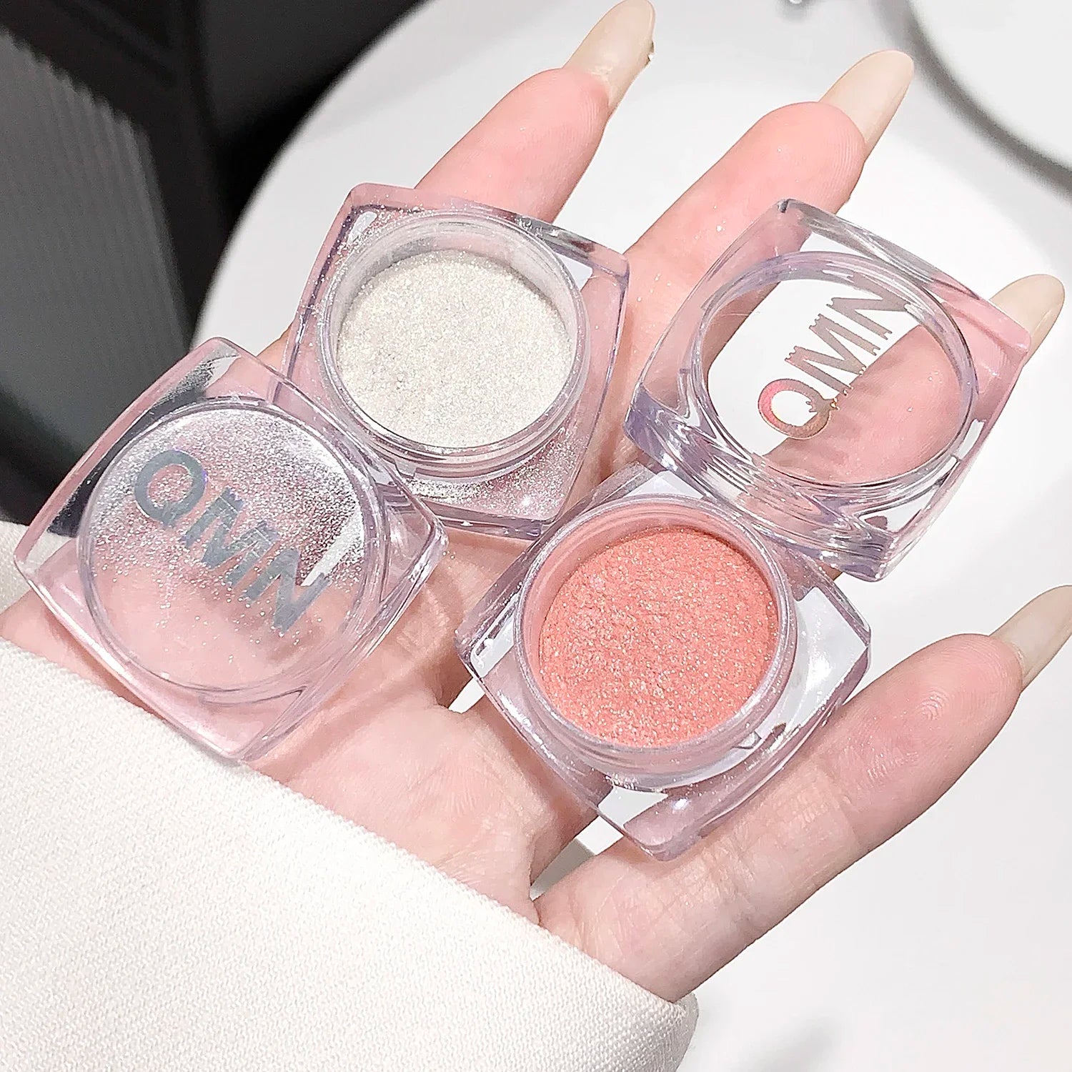 1PC Shimmer Fairy Powder White Pink Glitter Loose Highlighter Sparkling Powder Face Body Makeup Bronzer Illuminator Cosmetic Qme