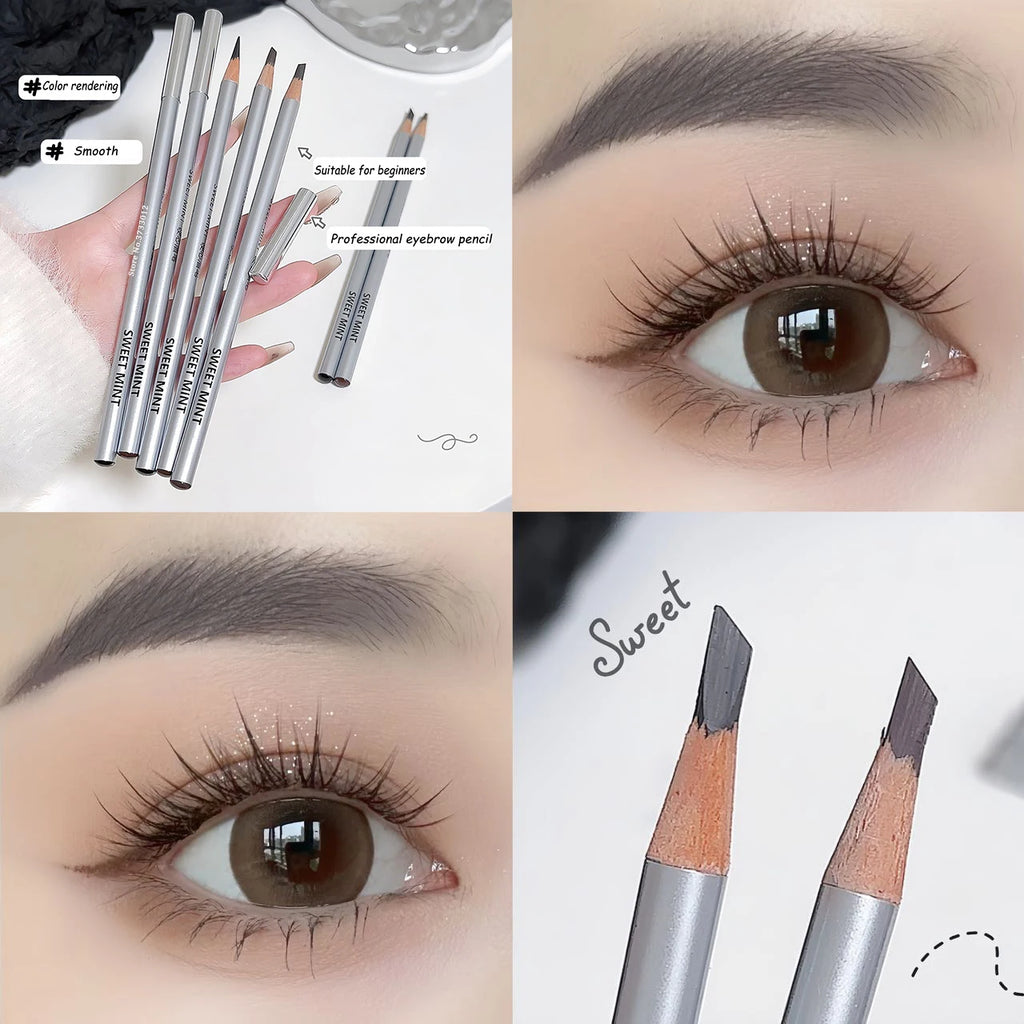 Slanted Blade Eyebrow Pencil Waterproof Makeup Natural Lines Hair Flu Wood Eyebrow Pen Tint Tattoo Grey Coffee Eye Brow Pencil Qme
