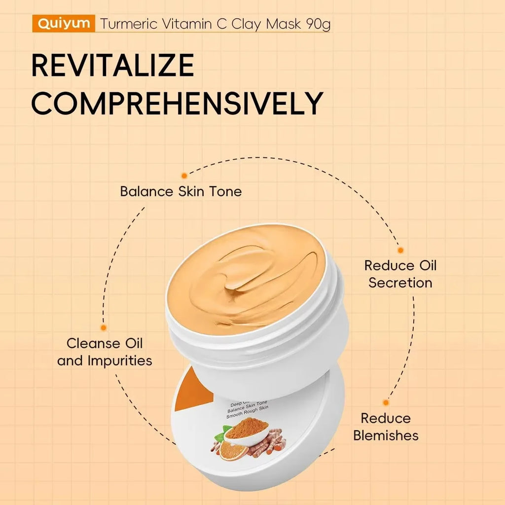 Turmeric Mud Mask Cleansing Pore Vitamin C Mud Mask Eliminate Pimples Inhibit Melanin Exfoliating Shrink Pores Face Skin Care Qme