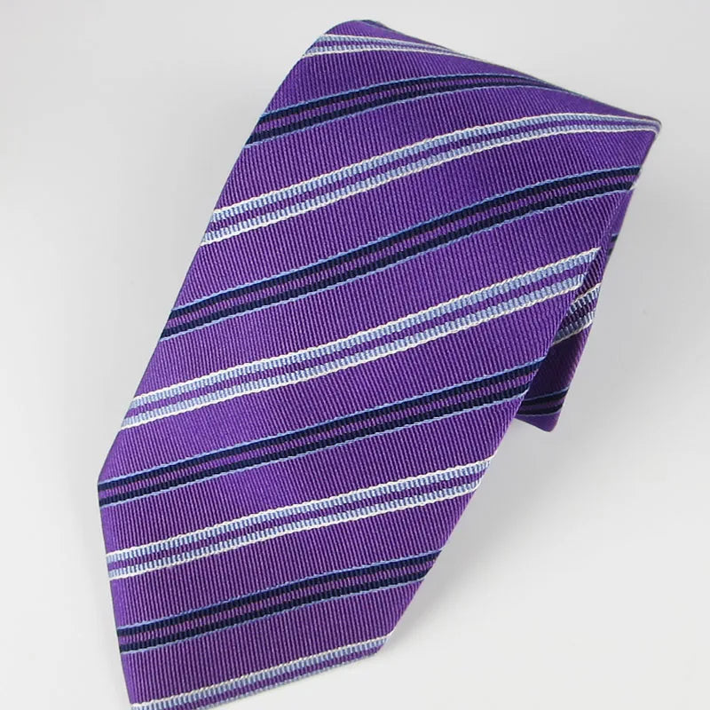 Purple Tie Norvety Floral Stripe Elegant Necktie Tuxedo Fashion Qme RT15
