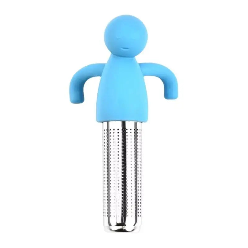 Stainless Steel Creative Human-shaped Tea Infuser Kitchen Home Use Qme one size Blue