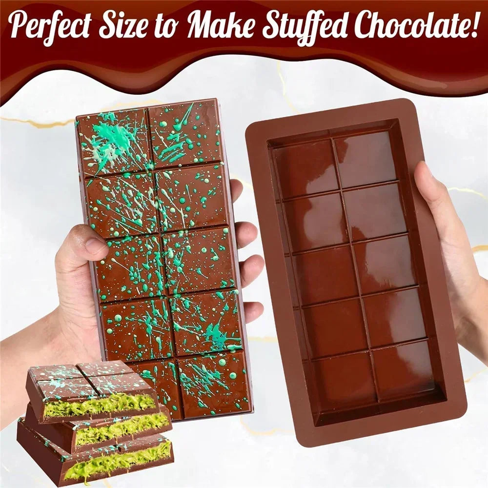 3D DIY Biscuit Baking Tools Silicone Chocolate Mold Break Apart Qme YH1160-25X13.5X2.1CM
