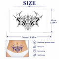 Disposable Tattoo Sticker, Temporary Tattoo for Lower Belly, Waterproof Easy Apply Body Art for Women, Elegant Blue Tribal Desig Qme MM-001