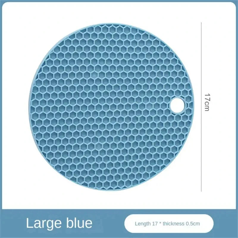 Multifunctional Kitchen Silicone Tableware Mat Hot Dishes Heat Resistant Pads Non Slip Pot Holders Kitchen Counter Accessories Qme Large Blue Currency