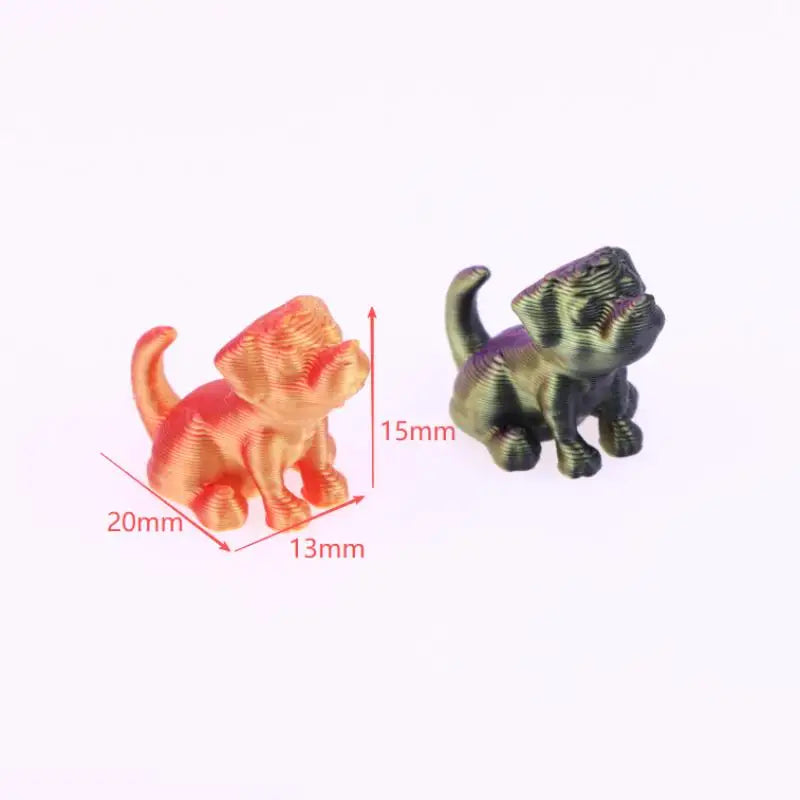 10 3D Printed Mini Dog Small Animal Multi-color Cute Home Qme