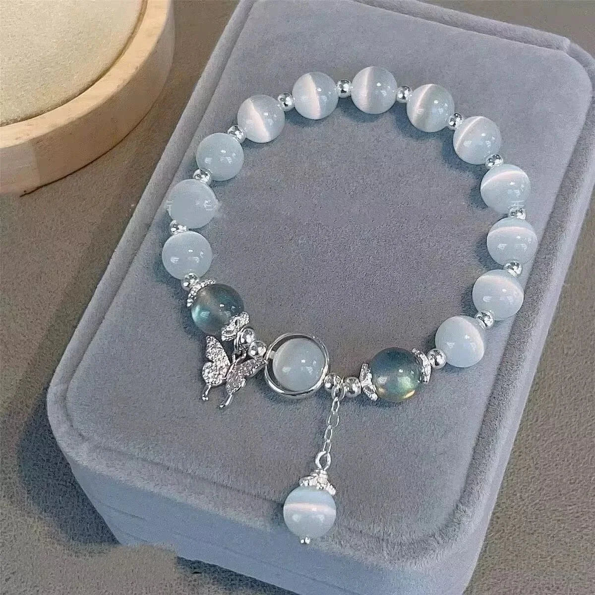 Cute Design Star Chain Tassel Bracelet for Women Fantasy Blue Crystal Beads Elastic Rope Bracelet Best Friend Jewelry Gifts Qme 7 17cm