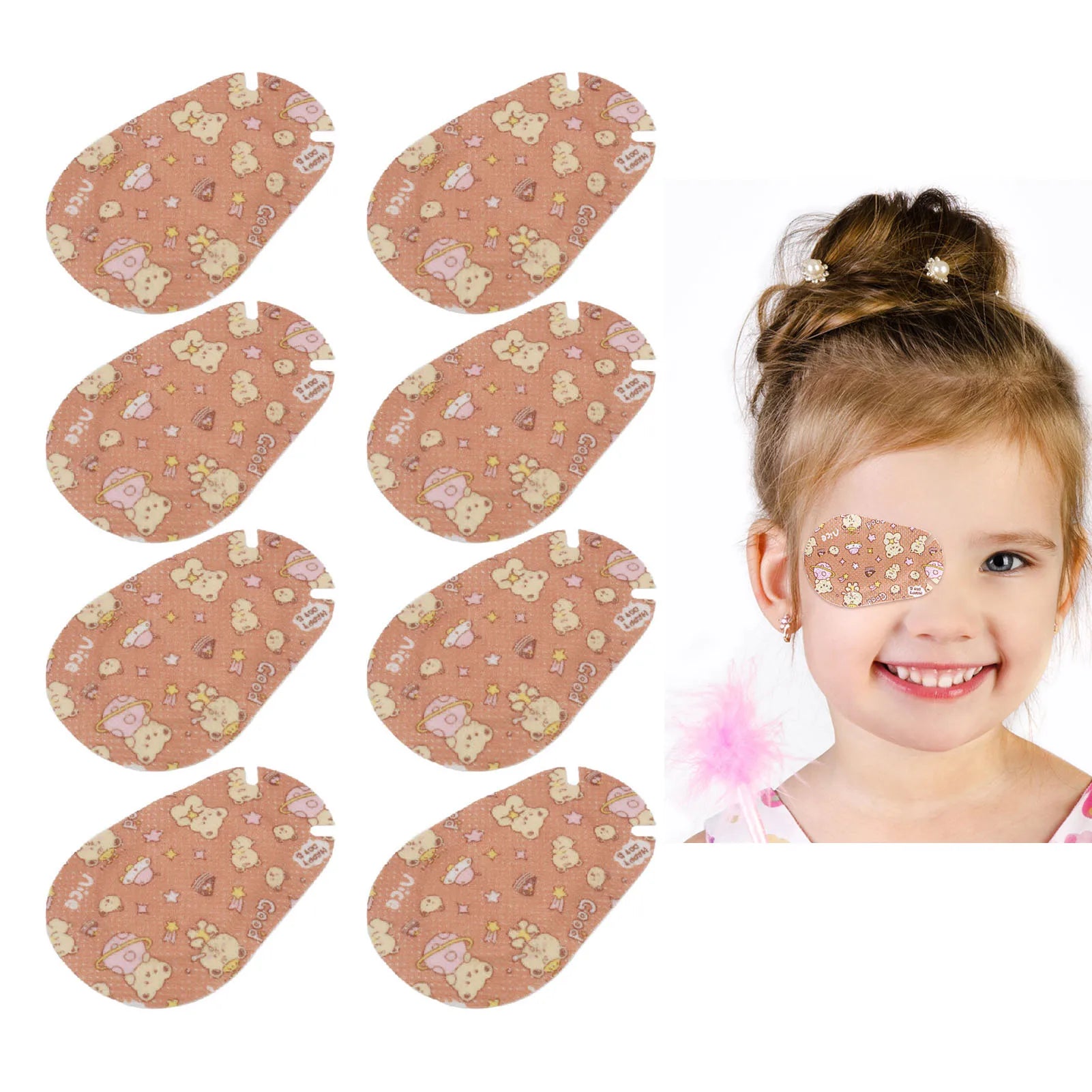Kids Eye Patch Pad Soft Adhesive Super Thin Blocking Eye Patch Pad Breathable Eye Recovery for Home School Hospital Outdoor Qme