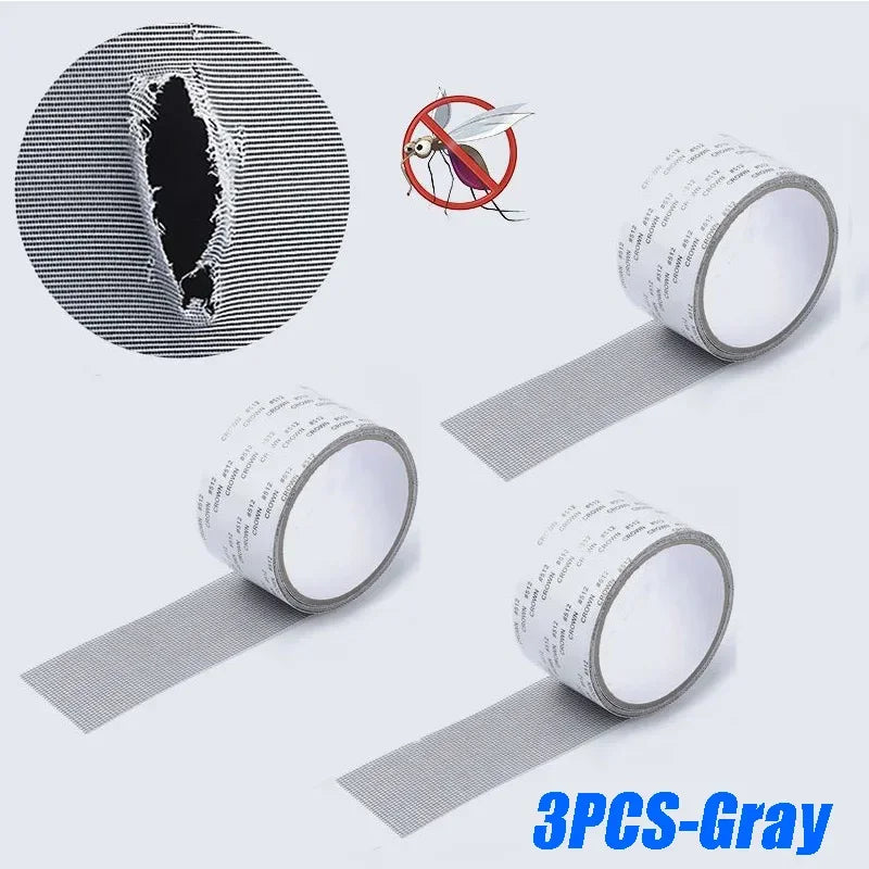 1ps Easy-to-Apply Waterproof Window Screen Repair Tape – Keep Mosquitoes Out with Our Anti-Insect, Self-Adhesive Mesh Patch Qme 3PCS-GRAY