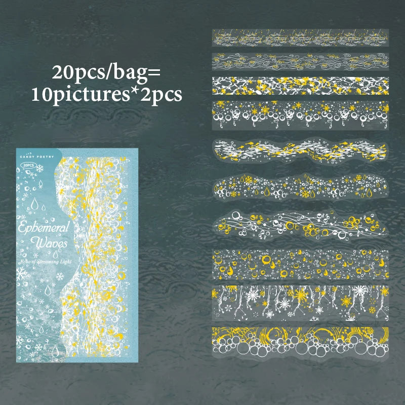 Dreamy Starry Galaxy Long Sticker Pack, Healing High-Value Creative Material, Perfect for Collage & Gift Wrapping Qme B