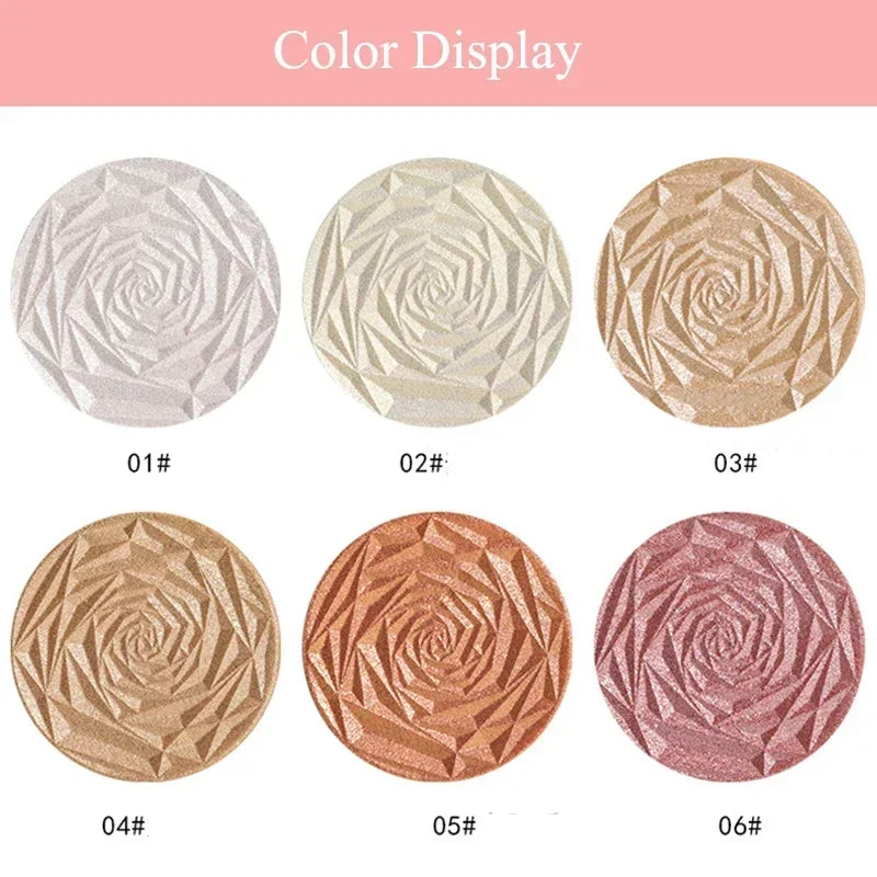 6 Colors Diamond Highlighter Powder Palette Glitter Face Contour Brighten Makeup Shimmer Ultra-concentrated Illuminate Cosmetic Qme