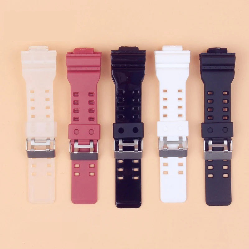 T 16MM Rubber Resin Watch Strap Waterproof Replacement Band for Casio G-Shock GA110 GA120 GD120 GA150 GW8900 Qme