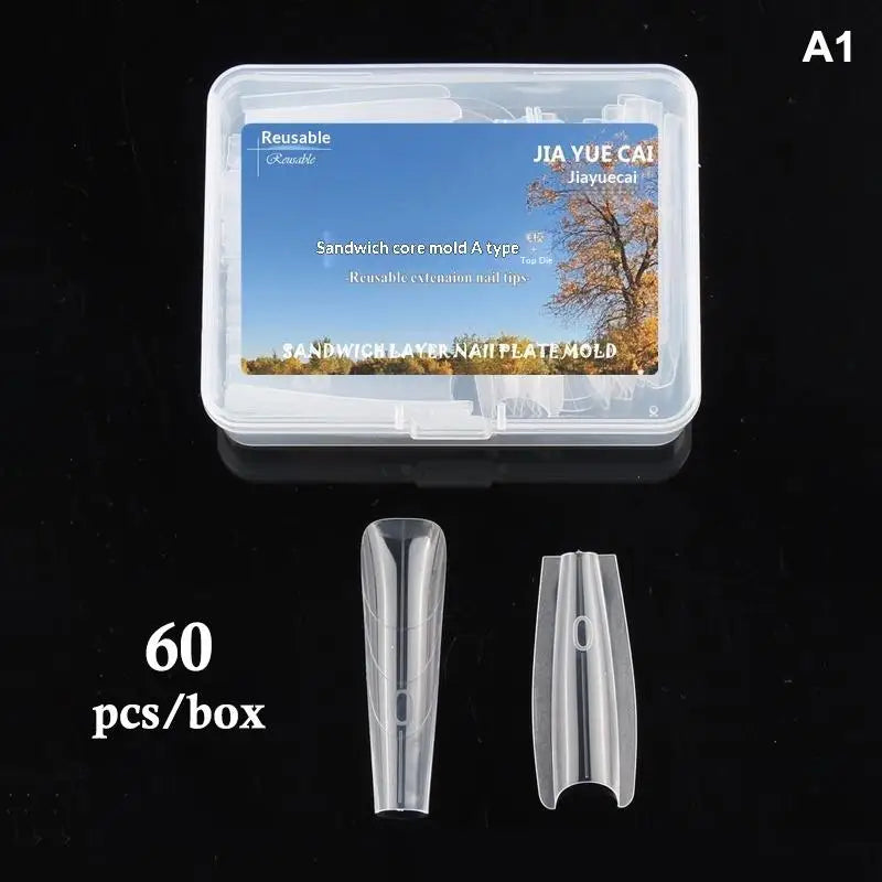 Dual Nail Extension Forms Almond Round Shape Durable Reusable Qme A1