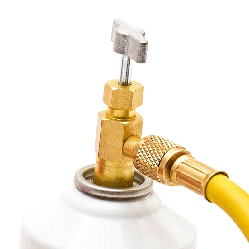 1/4 Thread Adapter R-134a Refrigerant Can Dispensing Bottle Tap Opener Valve 60*35mm Car Air Conditioner Auto Car Accessories Qme