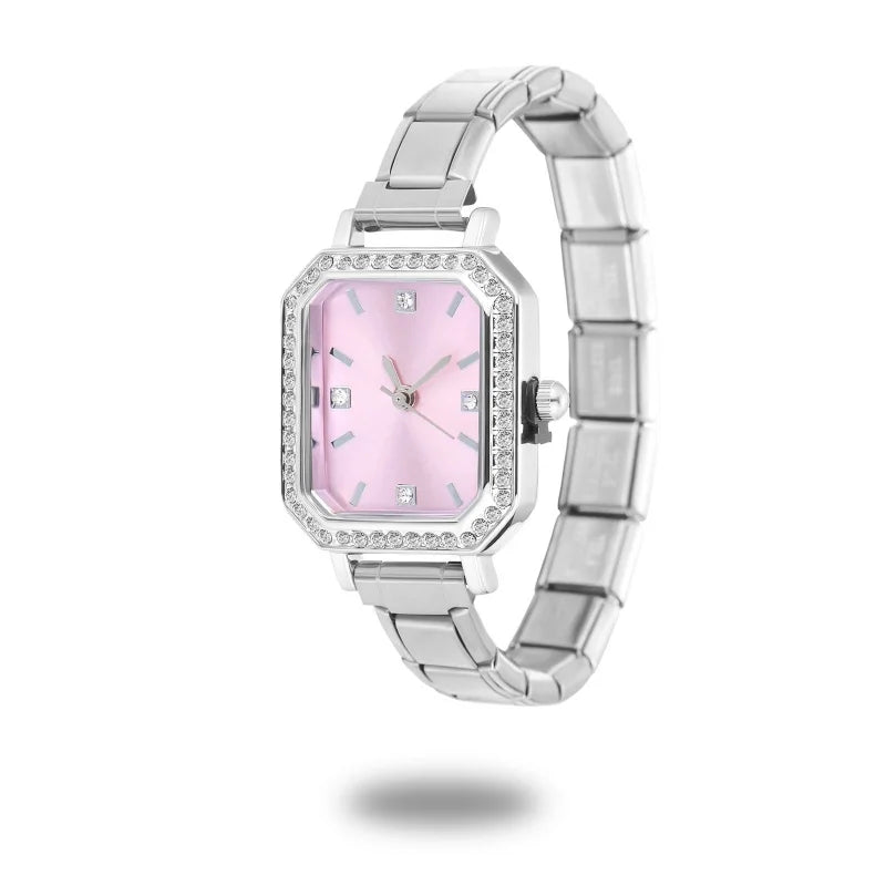 Stainless Steel Fit Watch Connector Italian Charm Links Women's Oval