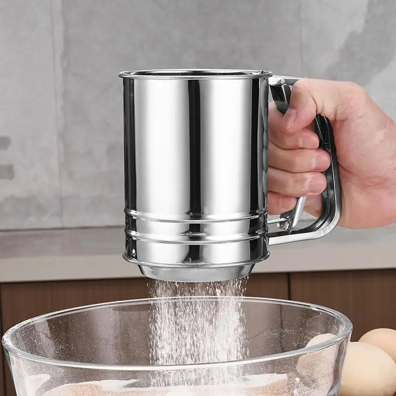 Cakes Hand-screened Sugar Mesh Sieve Baking Strainer Stainless Steel Qme