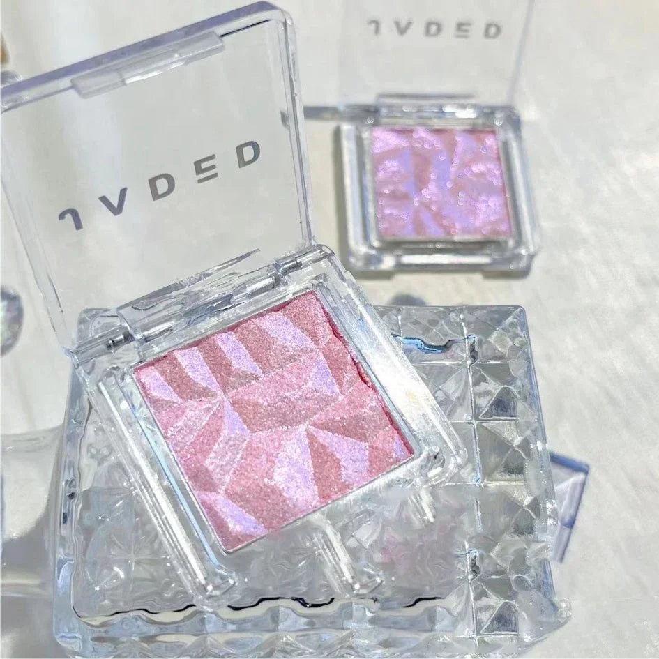 Diamond Highlighter Powder Palette Clear Brighten Face Contour Polarized Pink Glitter Eye Makeup HighGloss Pearl Shiny Eyeshadow Qme