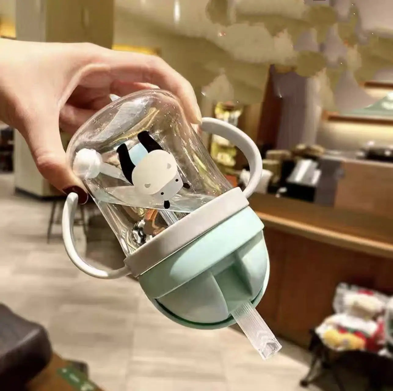 Baby Anti-choke Sippy Cup Handle Shatterproof Infant Water Bottle Qme