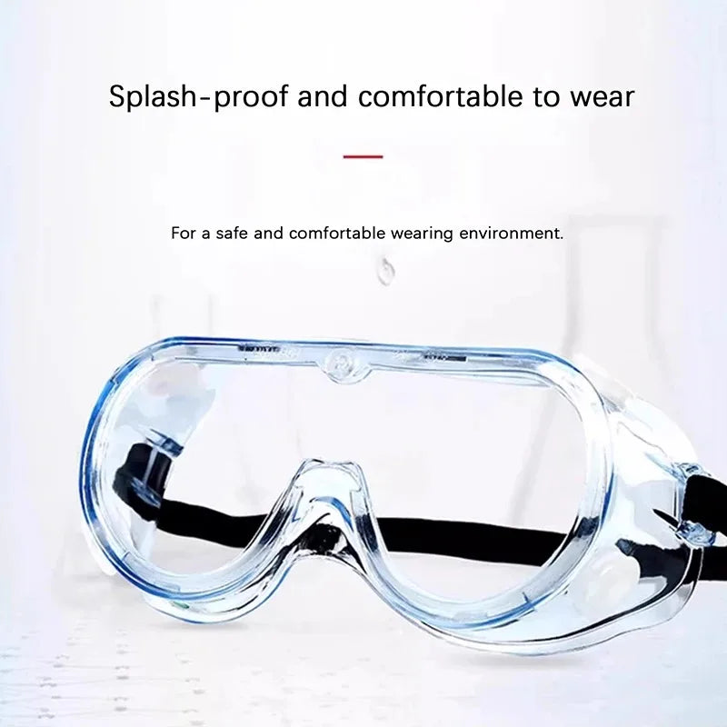 5pcs Safety Goggles Anti-Splash Dust Wind Fogproof Full Sealed Protective Eyewear 4 Vents Lab Work Safety Glasses Qme