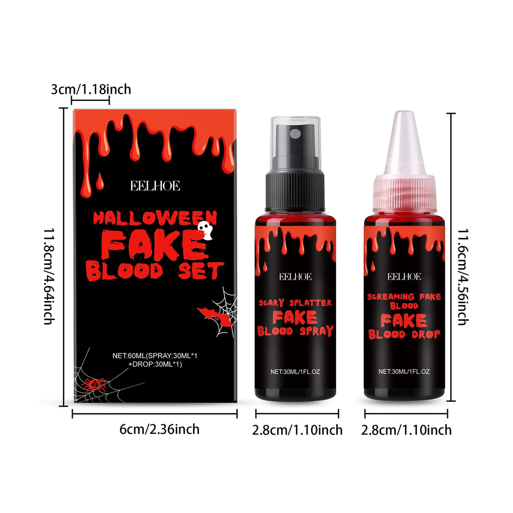 Halloween Fake Blood Set Realistic Fake Blood Styling Set for Festive Scary Party Supplies Realistic Special Effects Makeup Set Qme 1 Set