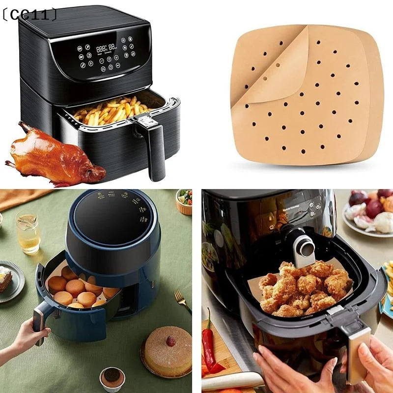 Square Air Fryer Paper Disposable Parchment Liners Non-stick Steamer Qme