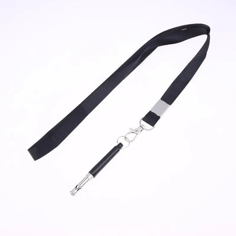 Ultrasonic Flute Dog Bark Controller Adjustable Training Whistle Qme Black with rope A