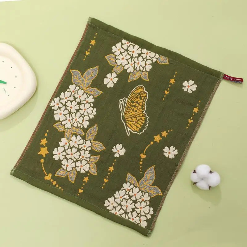 Pure Cotton Square Towel Home Restaurant Kitchen Gauze Dishcloth Tea Qme A5