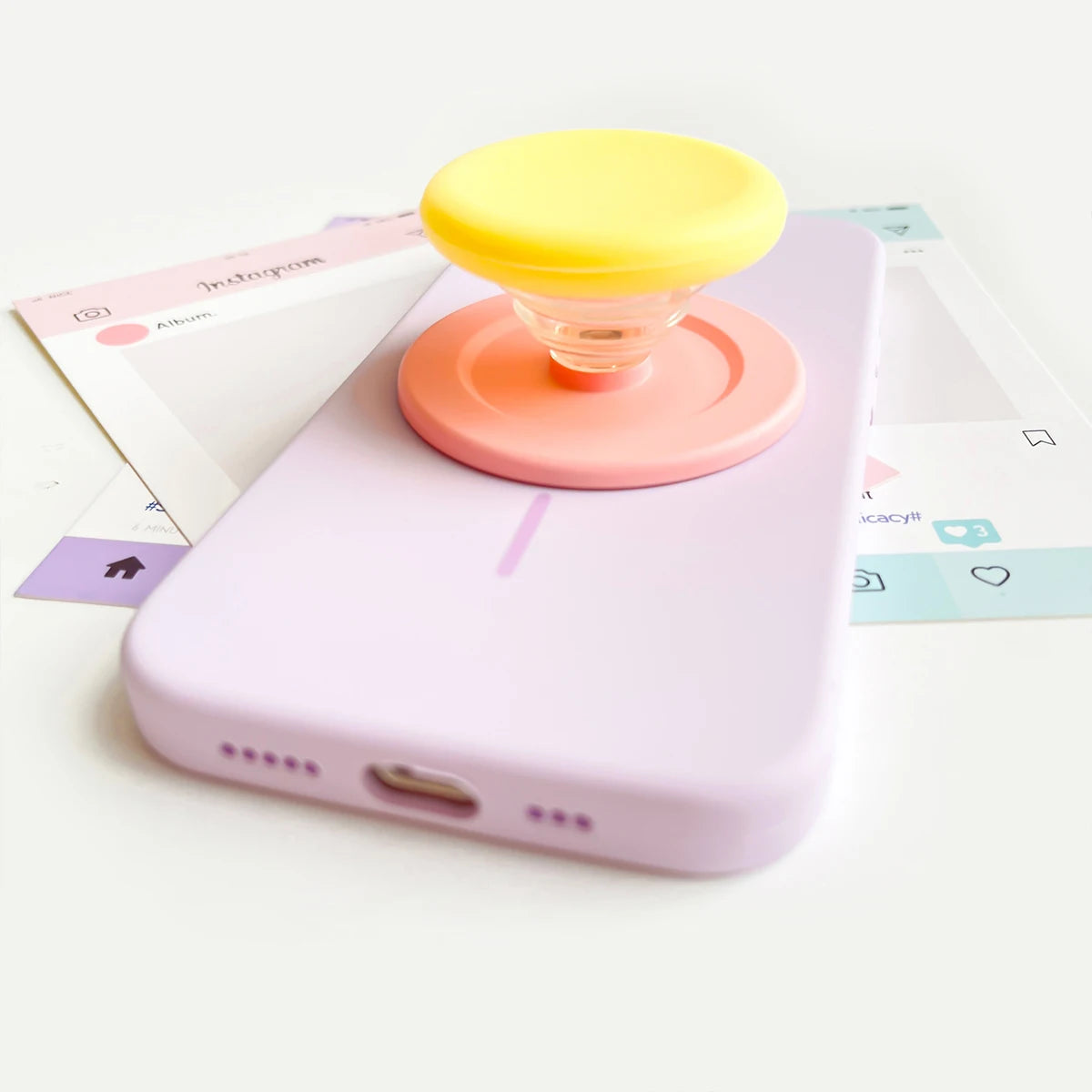 Macaron Colored Silicone Magnetic Air Cushion Stand Adhesive Backing Qme