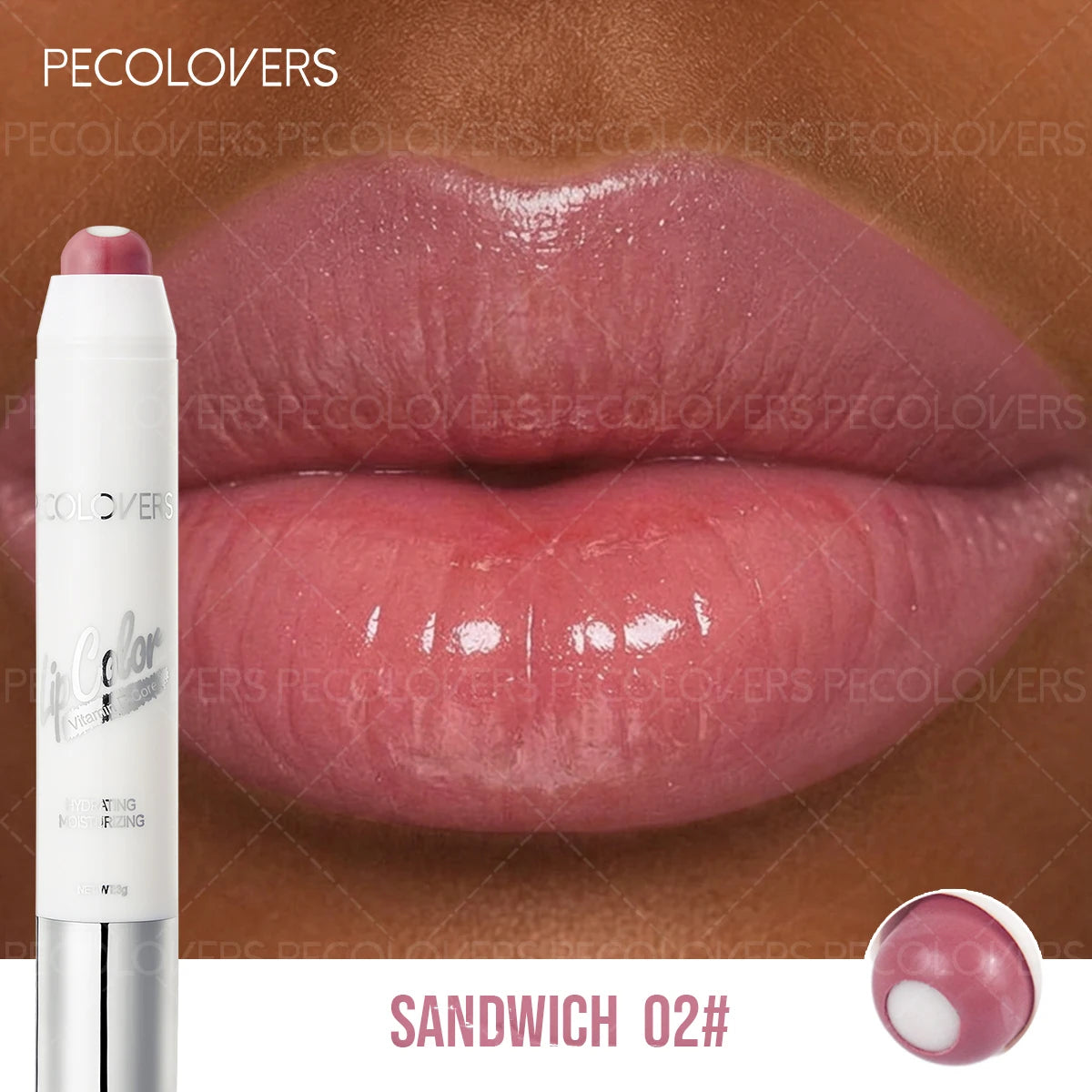 Hydrating Lip Gloss Pen Pink Coral Chocolate Brown Glass Effect Qme 02